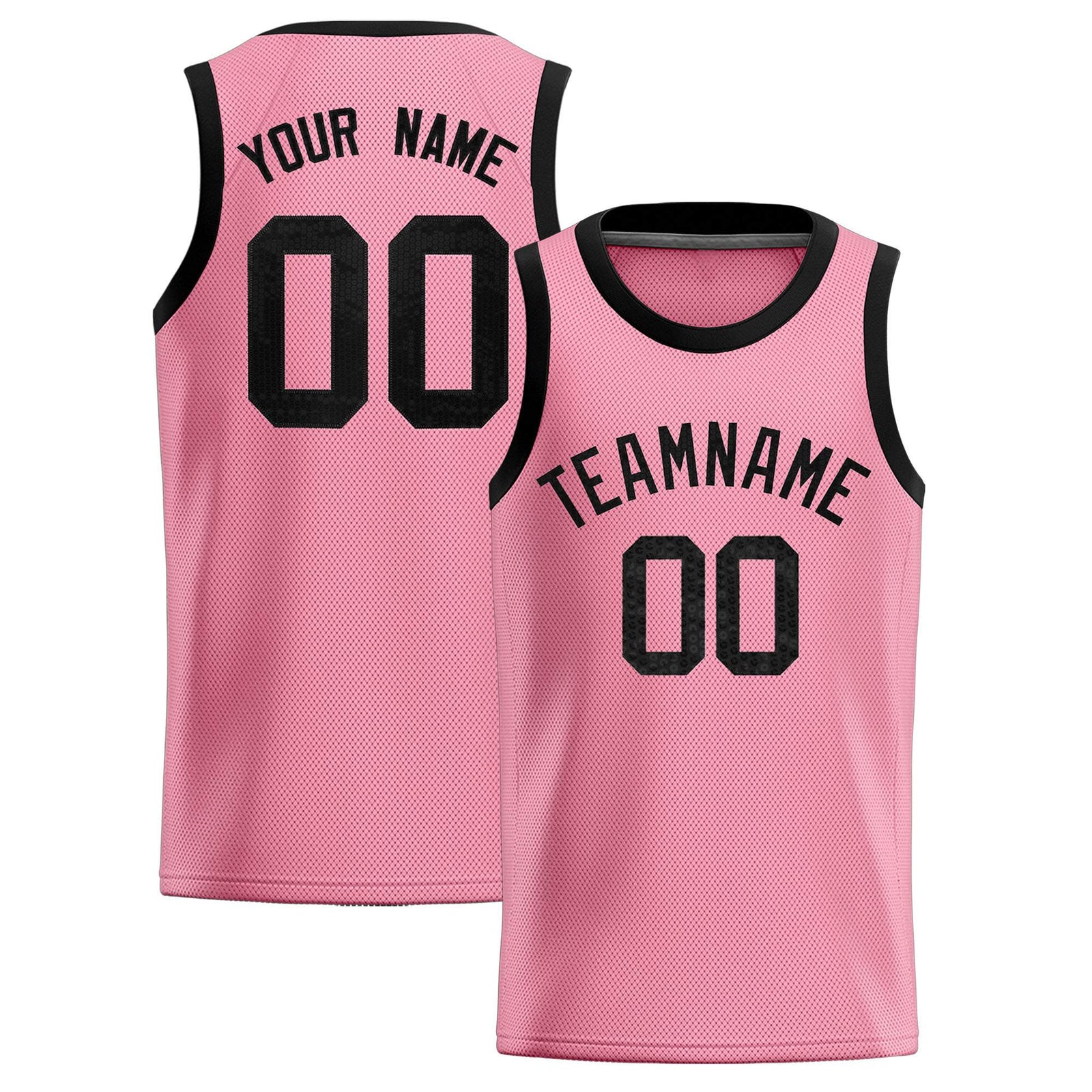 Custom Light Pink Sequined Tops Athletic Basketball Jersey