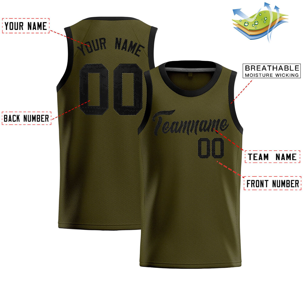Custom Olive Sequined Tops Athletic Basketball Jersey