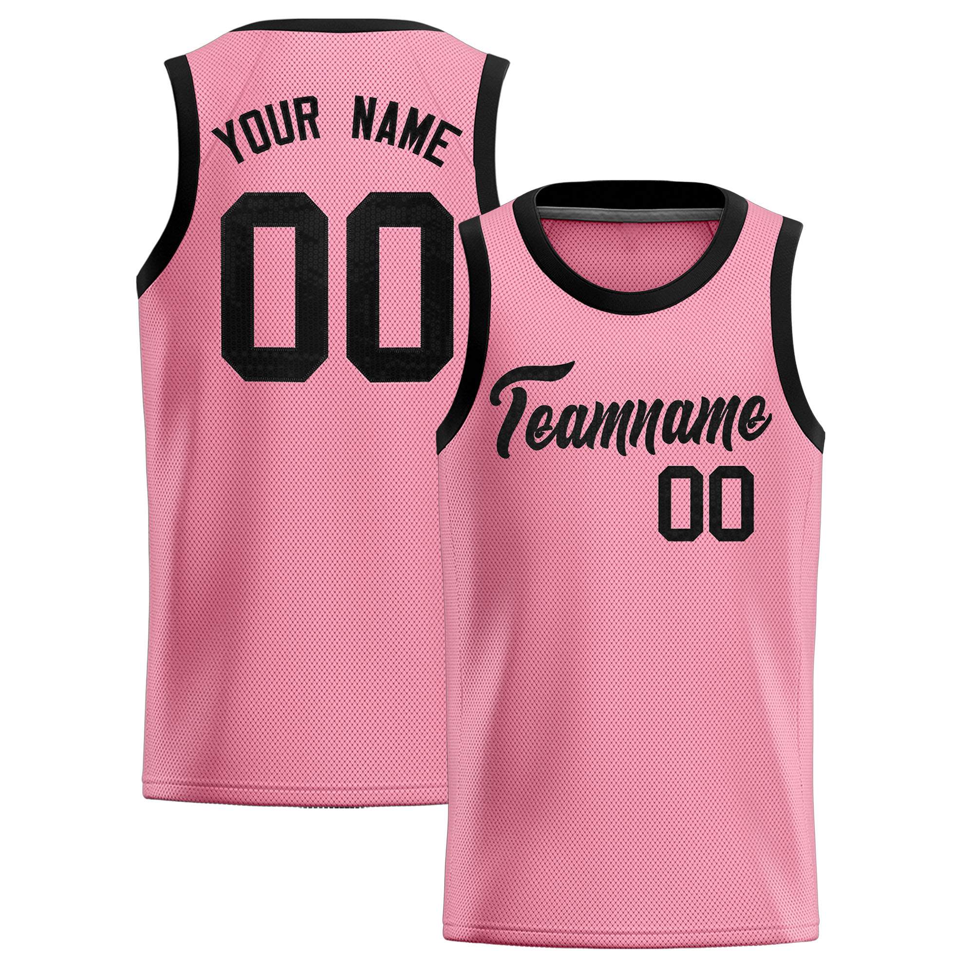 Custom Light Pink Sequined Tops Athletic Basketball Jersey