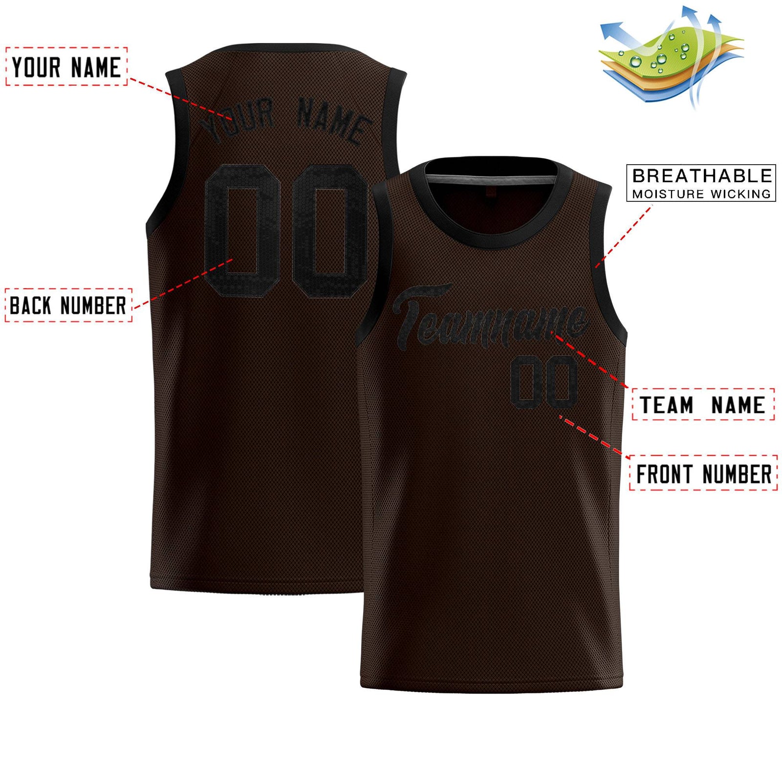 Custom Brown Sequined Tops Athletic Basketball Jersey