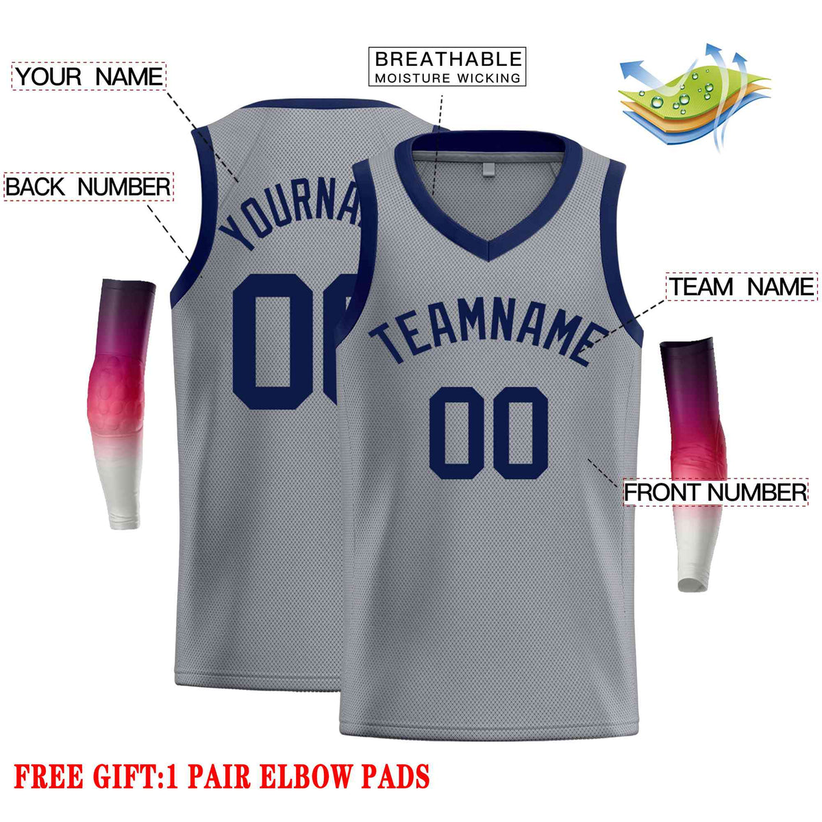 Custom Dark Gray Navy-Classic Tops Men Casual Basketball Jersey