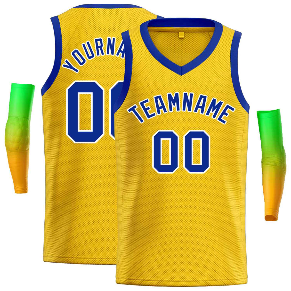 Custom Yellow Royal-White Classic Tops Men Casual Basketball Jersey