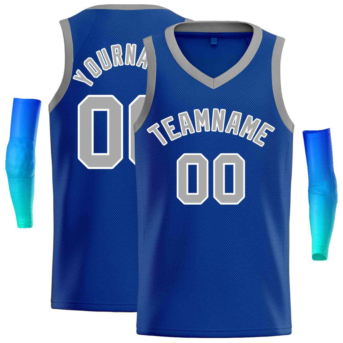 Custom Royal Gray-White Classic Tops Men Casual Basketball Jersey