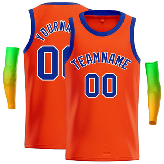 Custom Orange Royal-White Classic Tops Casual Basketball Jersey