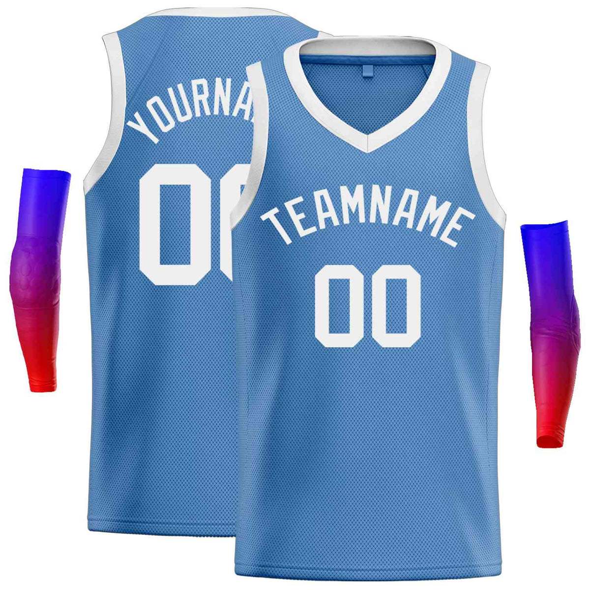 Custom Light Blue White-Classic Tops Men Casual Basketball Jersey