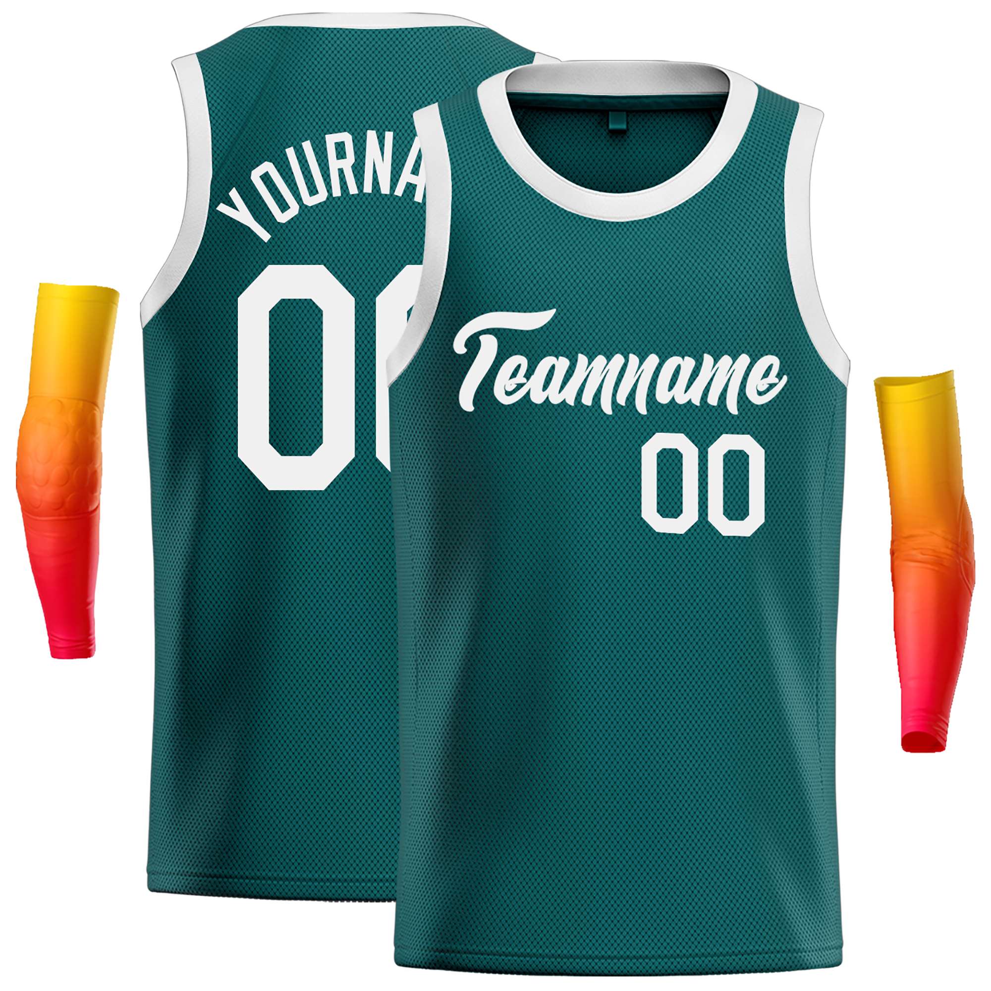 Custom Aqua White Classic Tops Casual Basketball Jersey