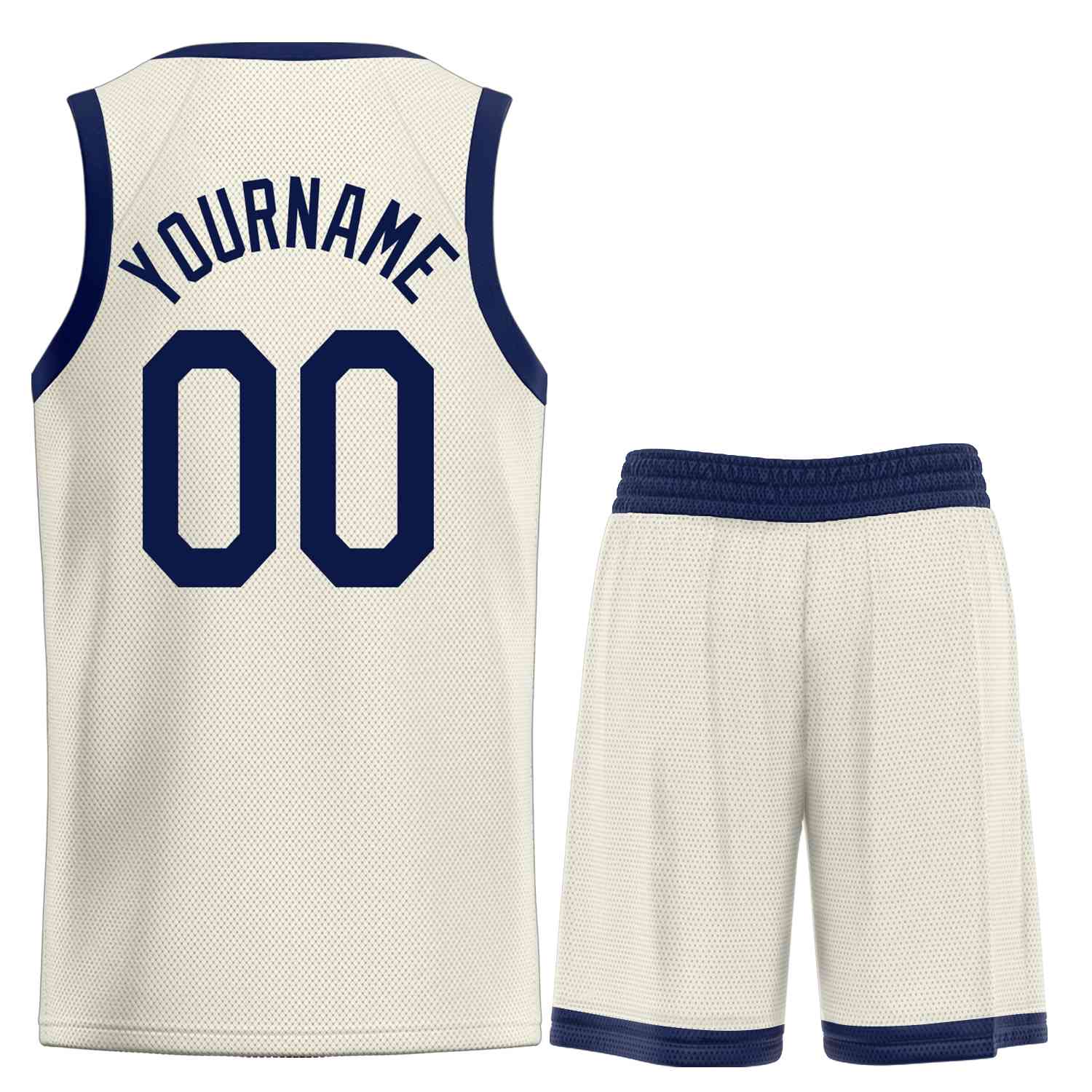 Custom Cream Navy Heal Sports Uniform Classic Sets Basketball Jersey