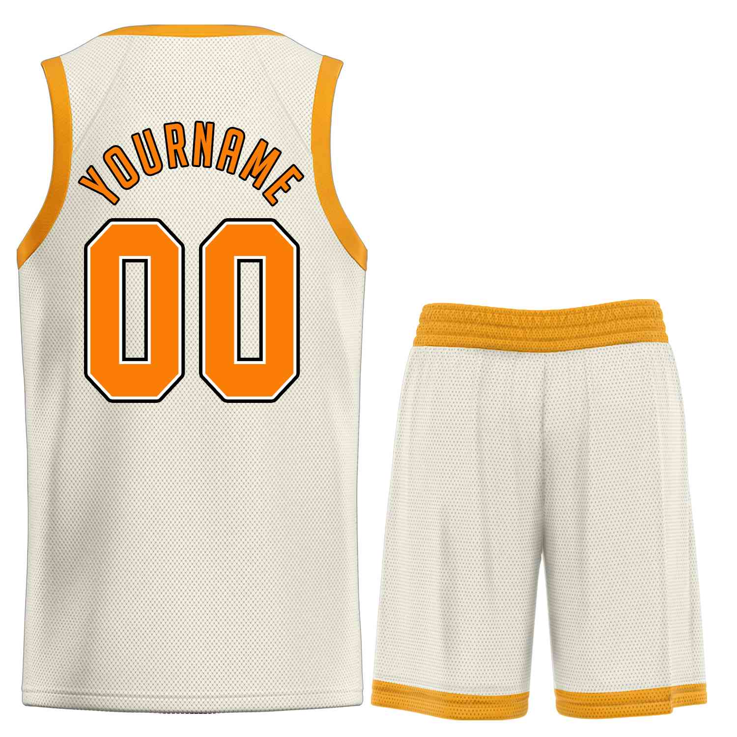 Custom Cream Orange-Black Classic Sets Sports Uniform Basketball Jersey