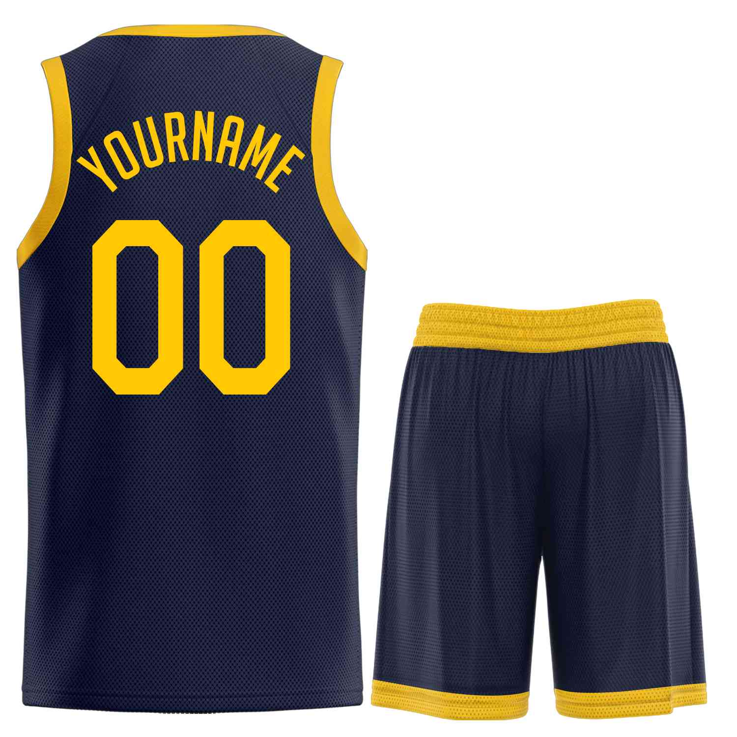 Custom Logo/Text Navy Yellow Classic Sets Sports Uniform Basketball Jersey