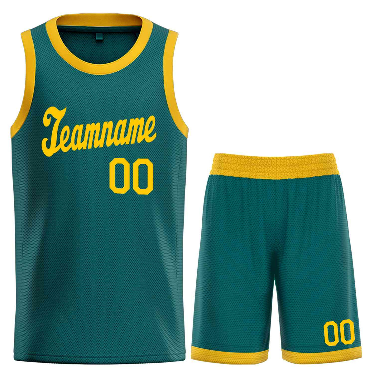 Custom Aqua Yellow Classic Sets Sports Uniform Basketball Jersey