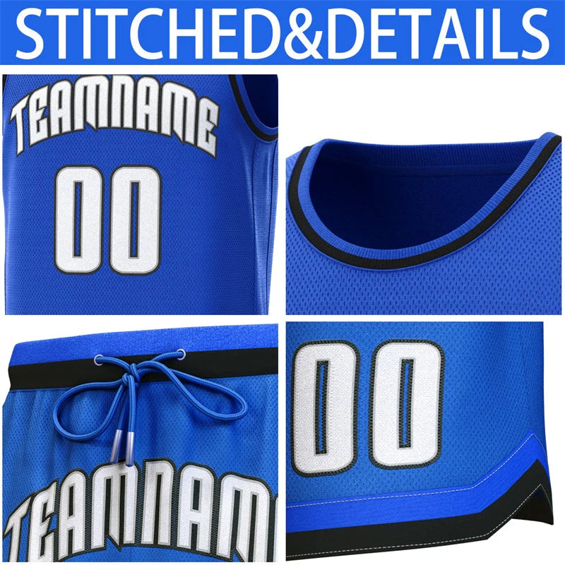 Custom Logo/Text Light Blue Black Classic Sets Basketball Jersey