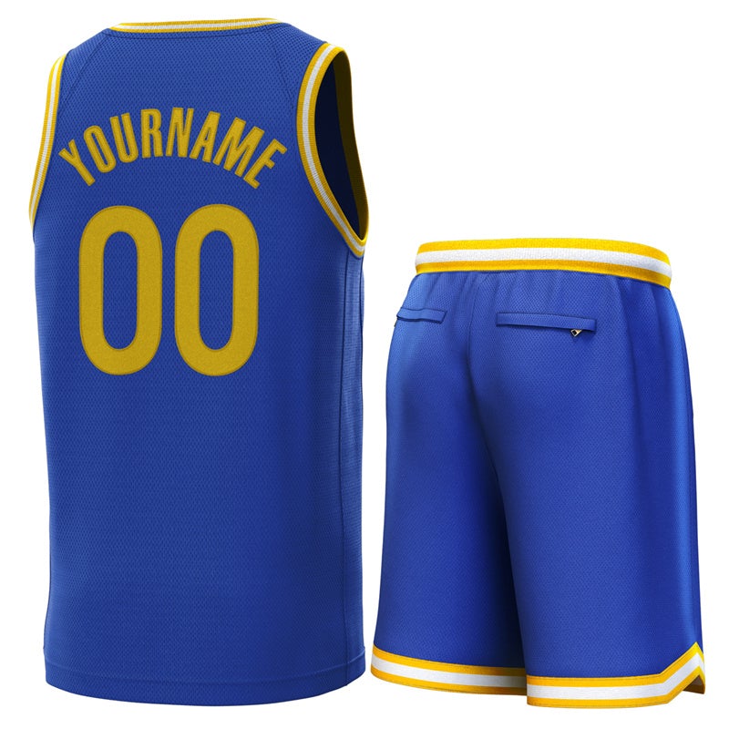Custom Royal Yellow-Yellow Classic Sets Basketball Jersey