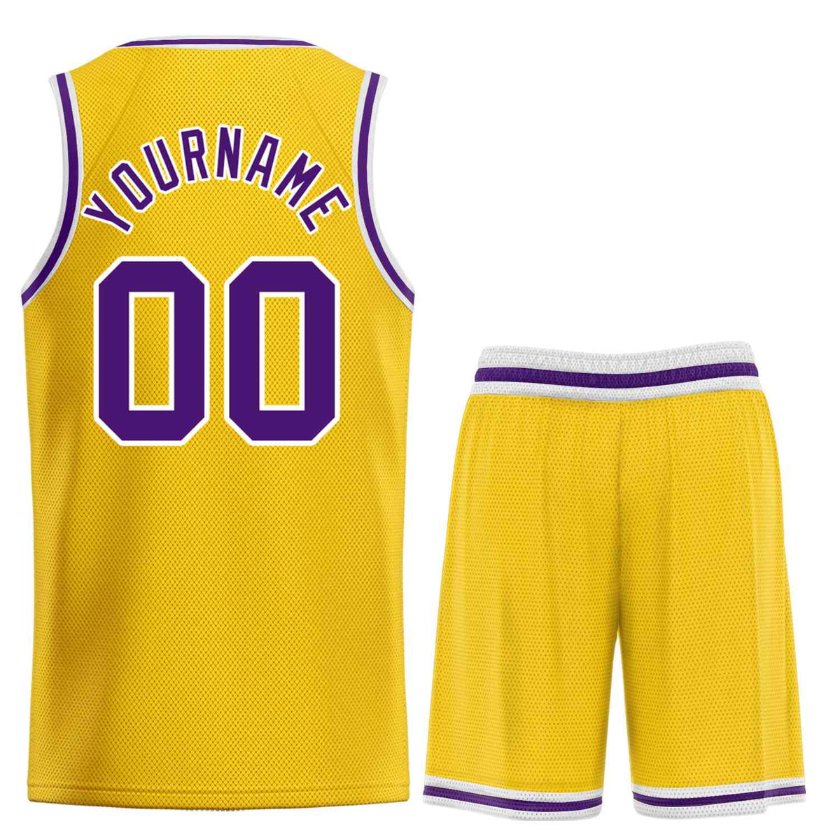 Custom Logo/Text Yellow Purple Classic Sets Basketball Jersey