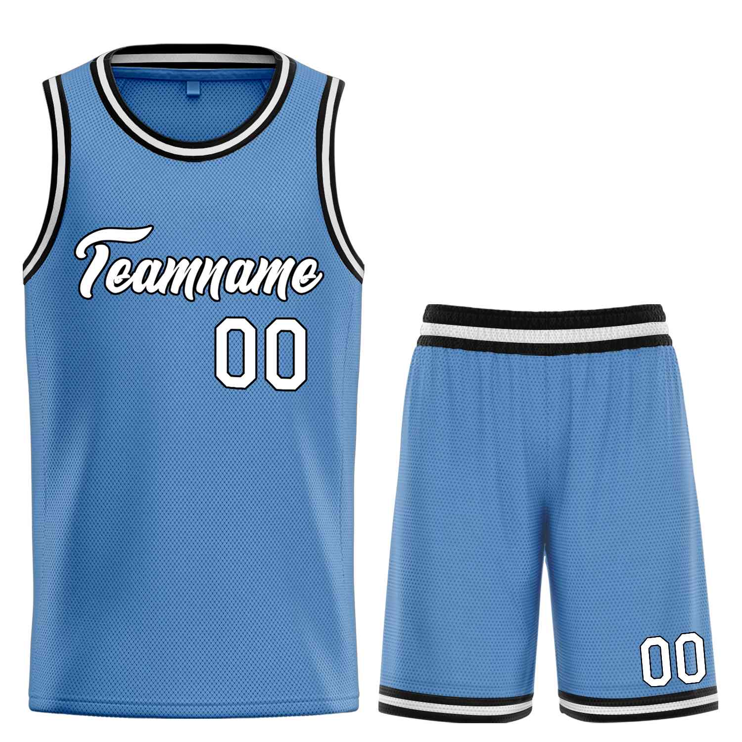 Custom Light Blue White-Black Heal Sports Uniform Classic Sets Basketball Jersey