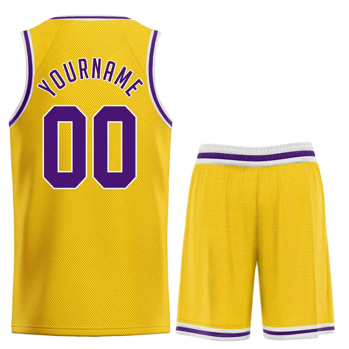 Custom Mamba Yellow Purple Classic Sets Basketball Jersey