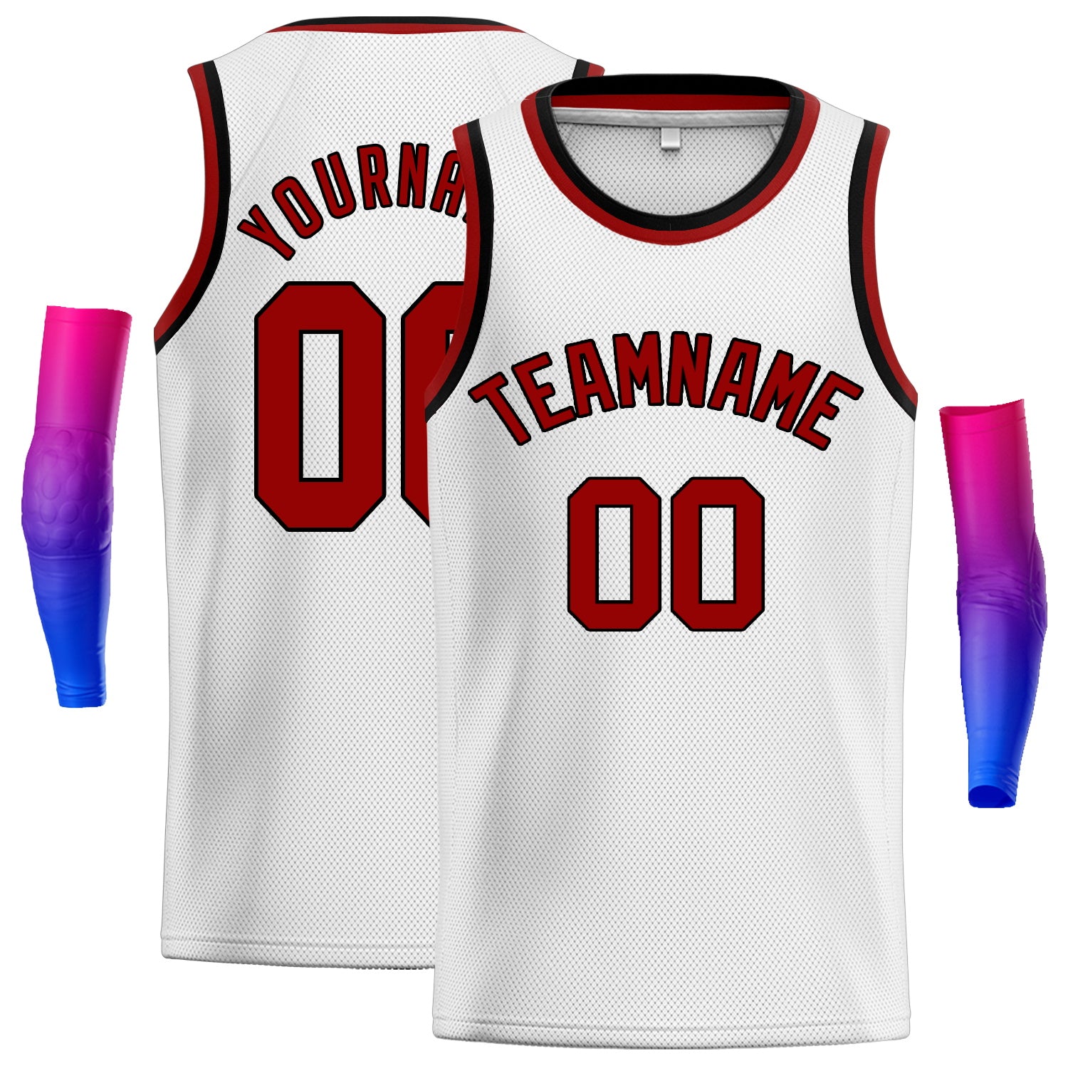 Custom White Red Classic Tops Sport Game Basketball Jersey
