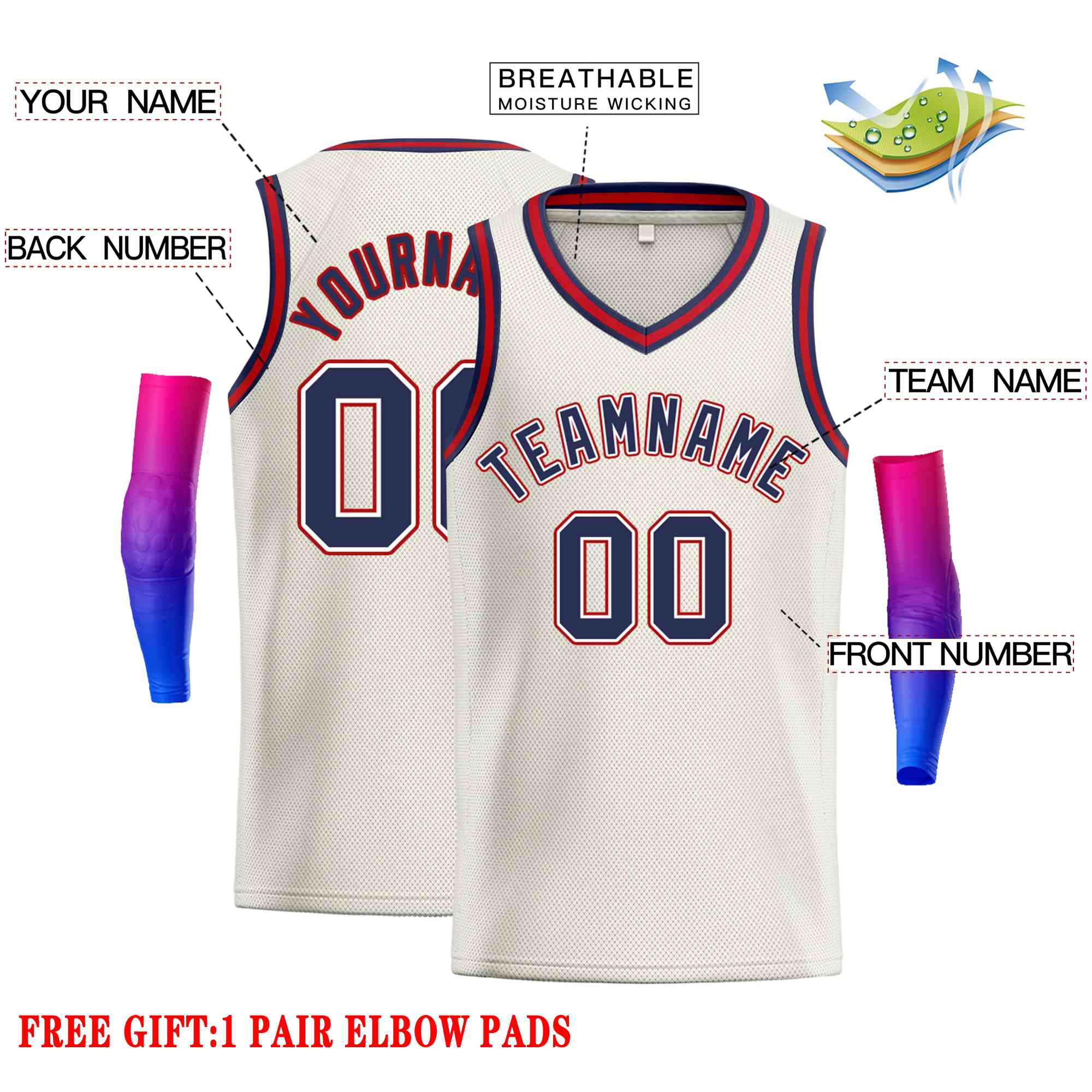 Custom Cream Navv-Maroon Classic Tops Men Casual Basketball Jersey