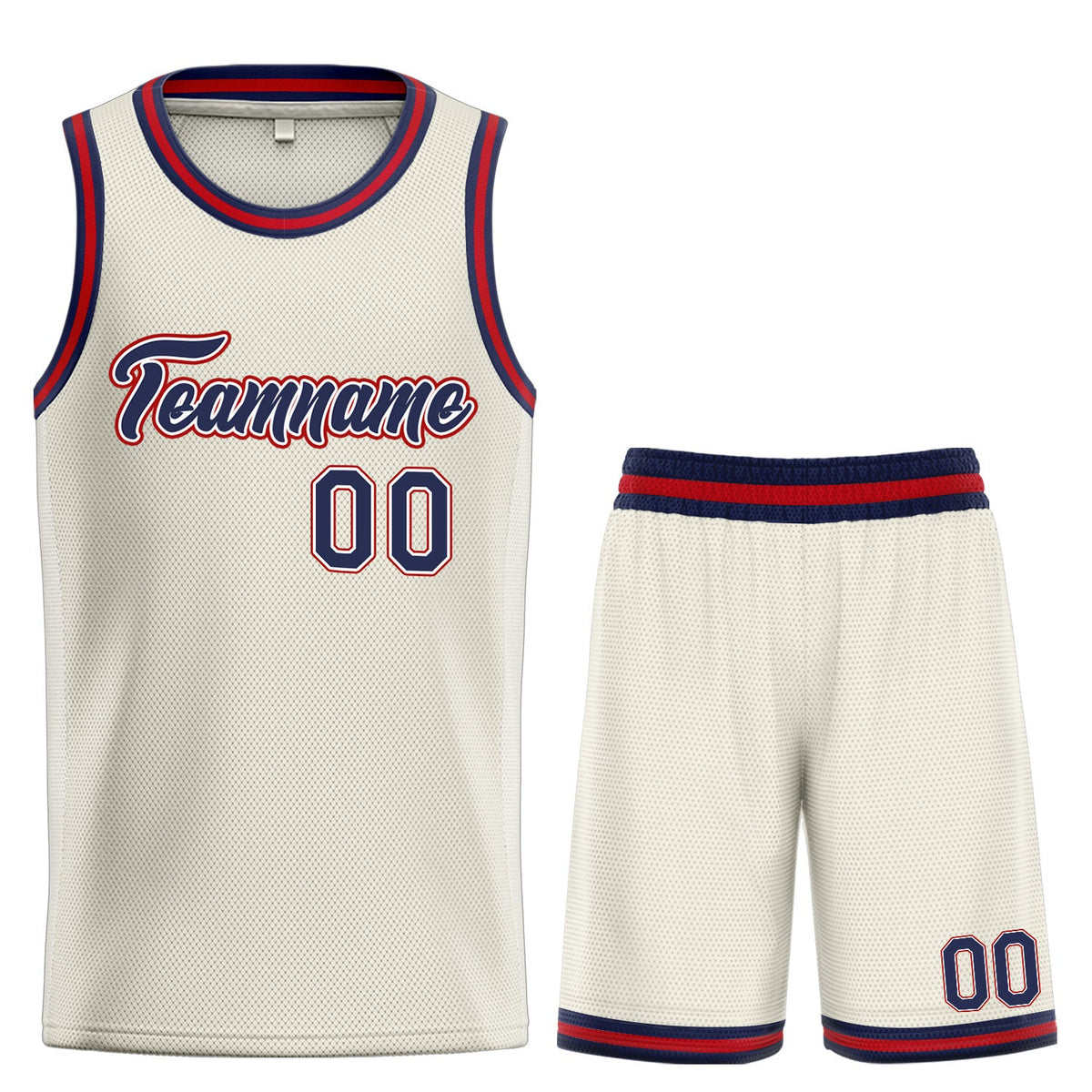 Custom Cream Navy-Maroon Heal Sports Uniform Classic Sets Basketball Jersey