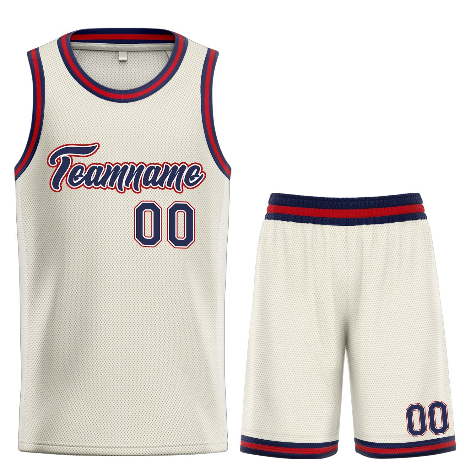 Custom Cream Navy-Maroon Heal Sports Uniform Classic Sets Basketball Jersey