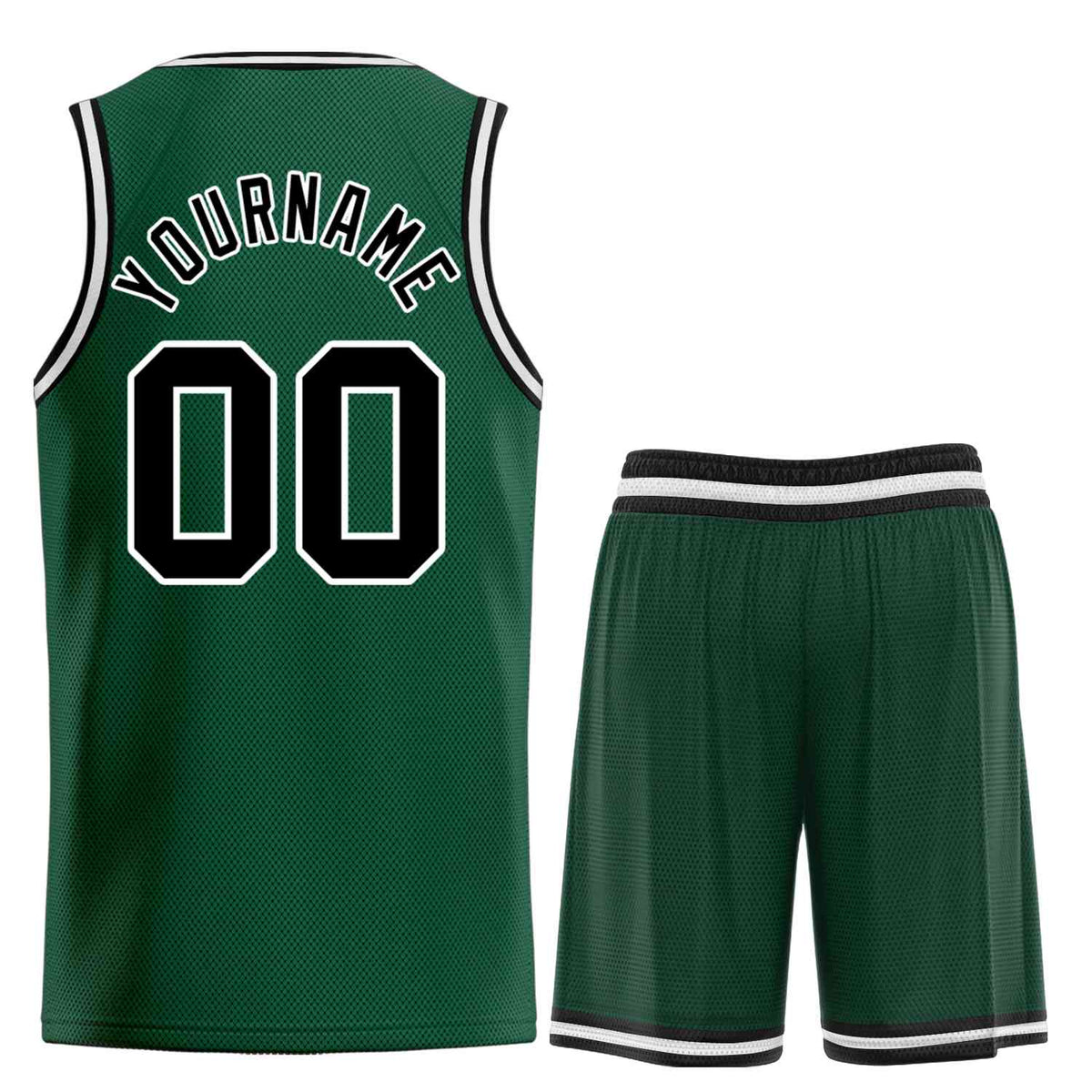 Custom Christmas Boston Hunter Green Black-White Classic Sets Curved Basketball Jersey