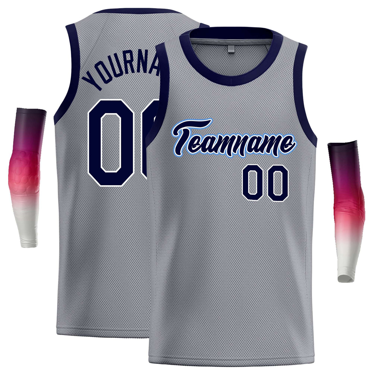 Custom Dark Gray Navy-White Classic Tops Casual Basketball Jersey