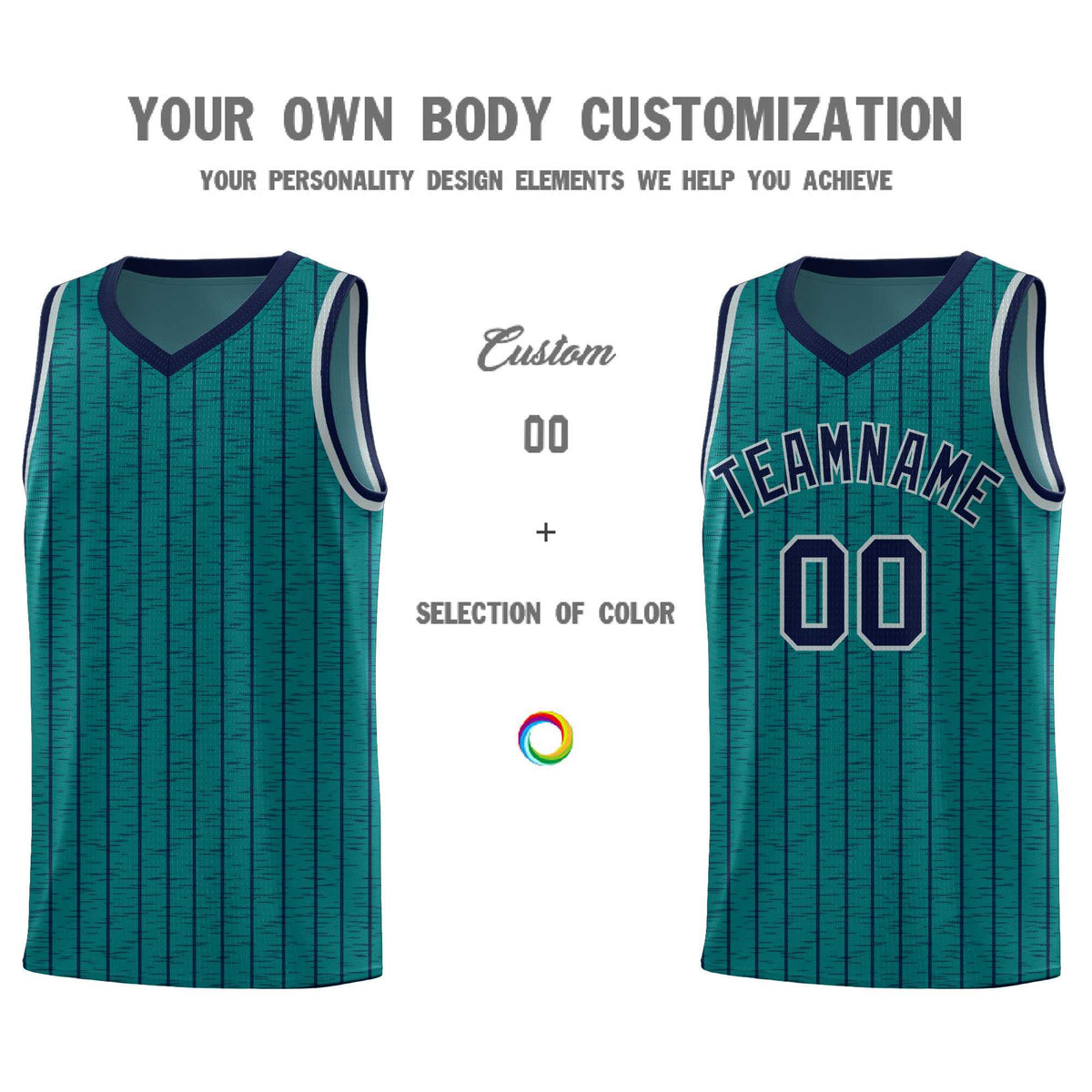Custom Teal Custom Gray Pinstripe Retro Sets Uniform Basketball Jersey