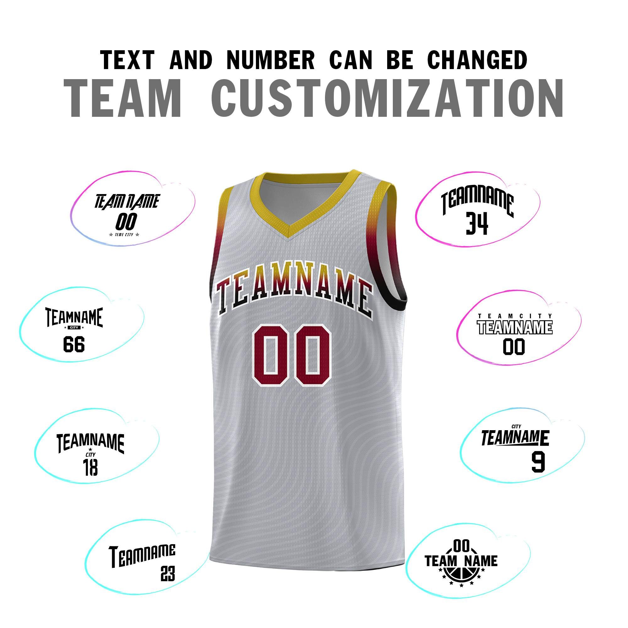 Custom Gray Old Gold Wave Pattern Sports Uniform Basketball Jersey