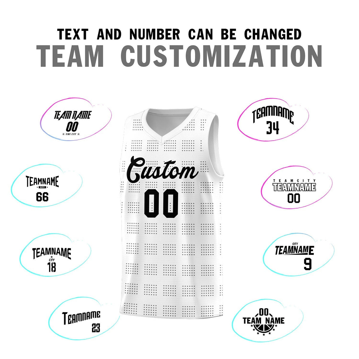 Custom White Gray Trailblazer Dot Pattern Sports Uniform Basketball Jersey