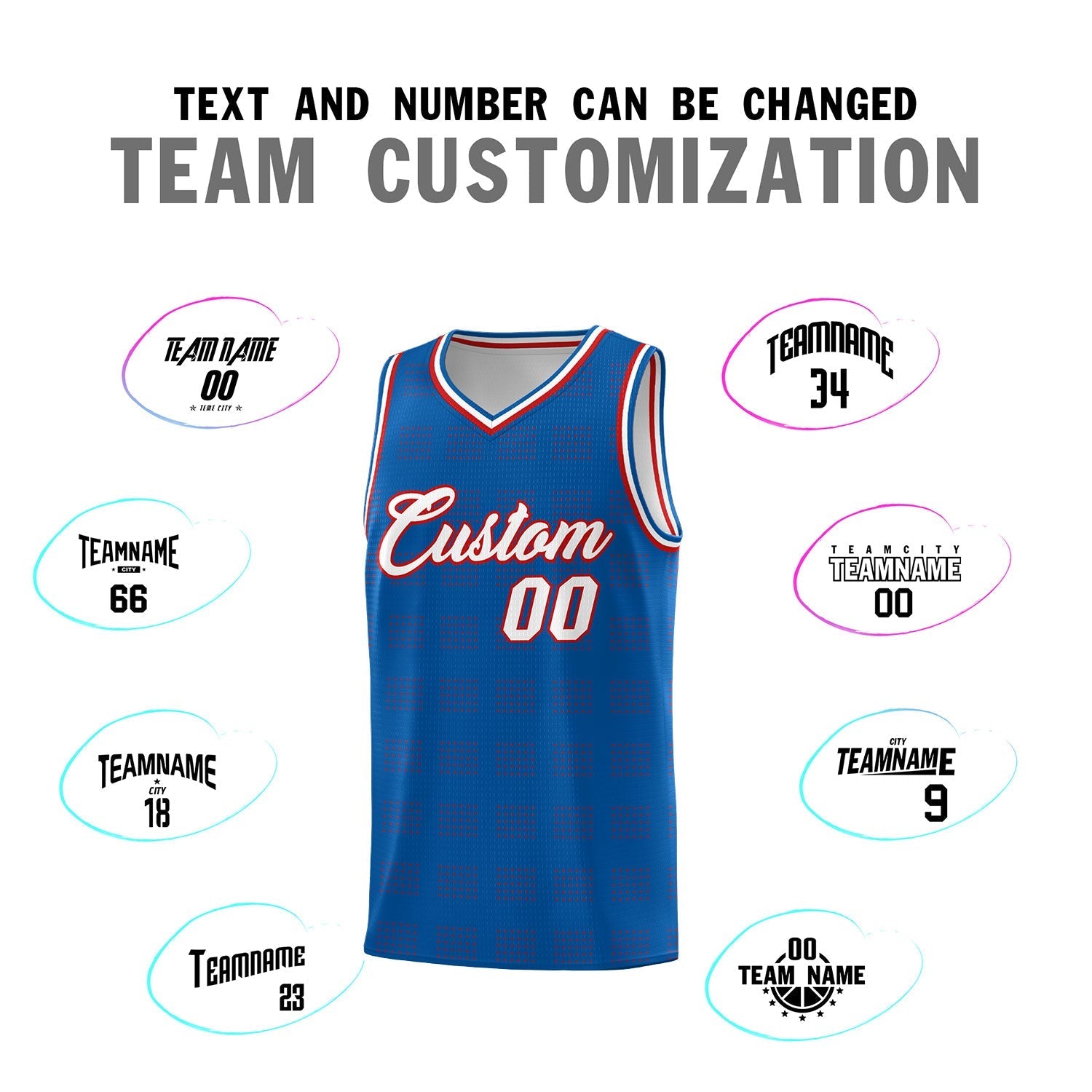 Custom Royal Red Trailblazer Dot Pattern Sports Uniform Basketball Jersey