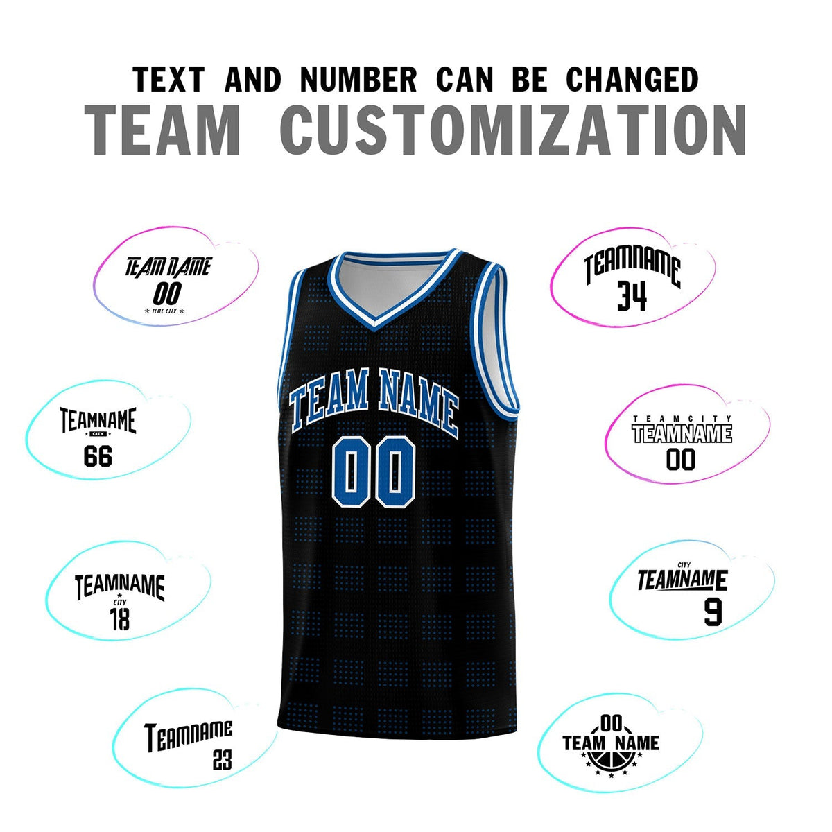 Custom Black Royal Trailblazer Dot Pattern Sports Uniform Basketball Jersey