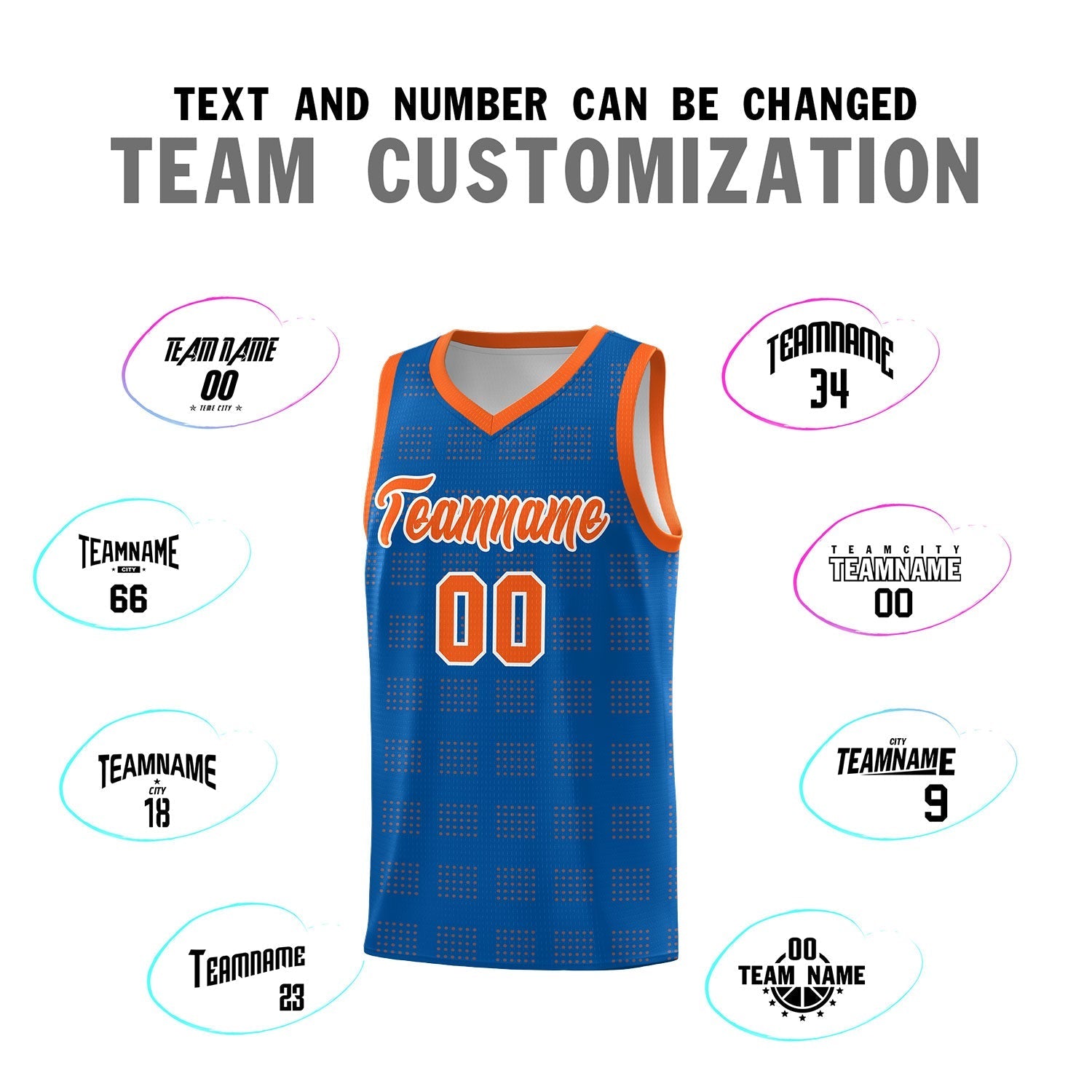 Custom Royal Orange Trailblazer Dot Pattern Sports Uniform Basketball Jersey