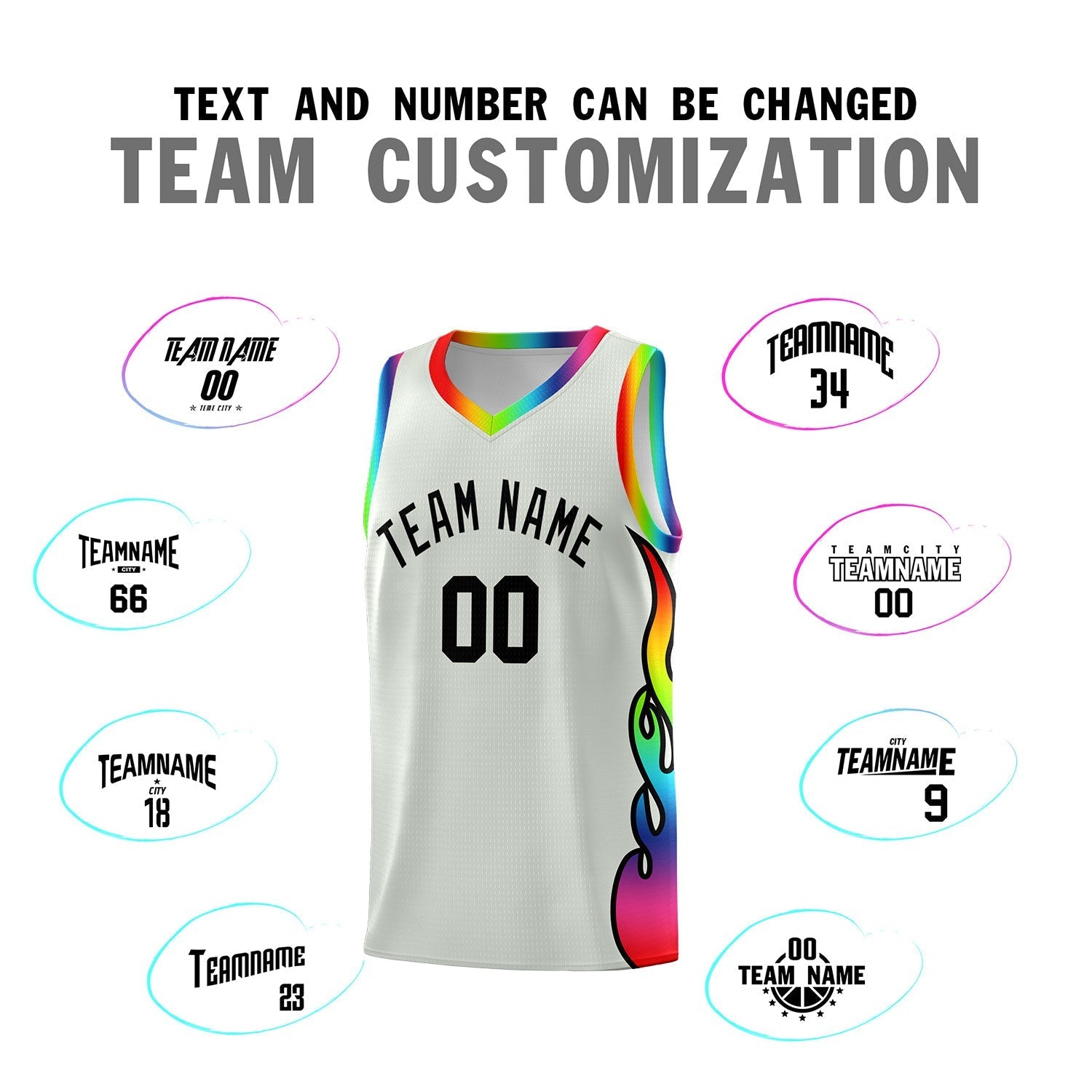Custom Gray Side Flame Pattern Fashion Sports Uniform Basketball Jersey
