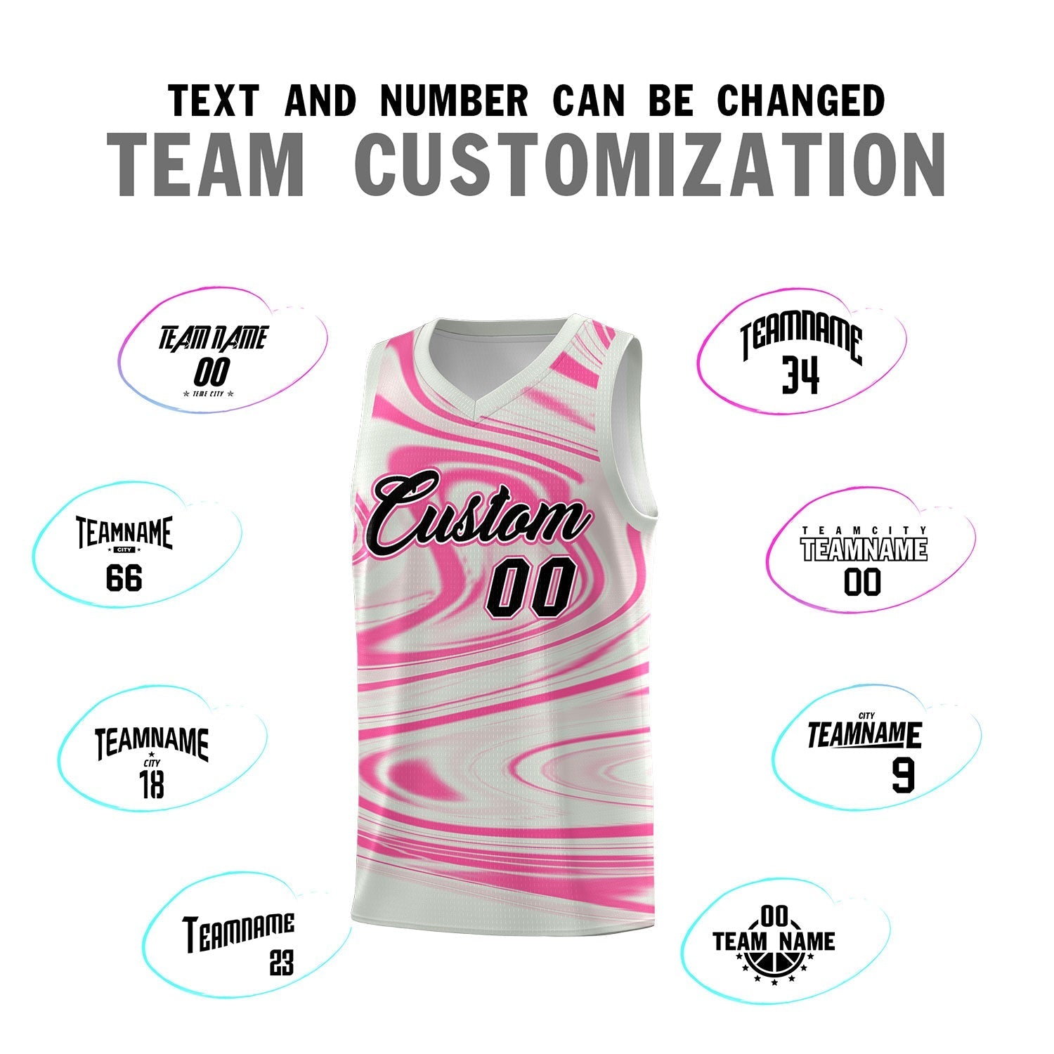 Custom Gray Pink Graffiti Pattern Fluids Style Sports Uniform Basketball Jersey Sets