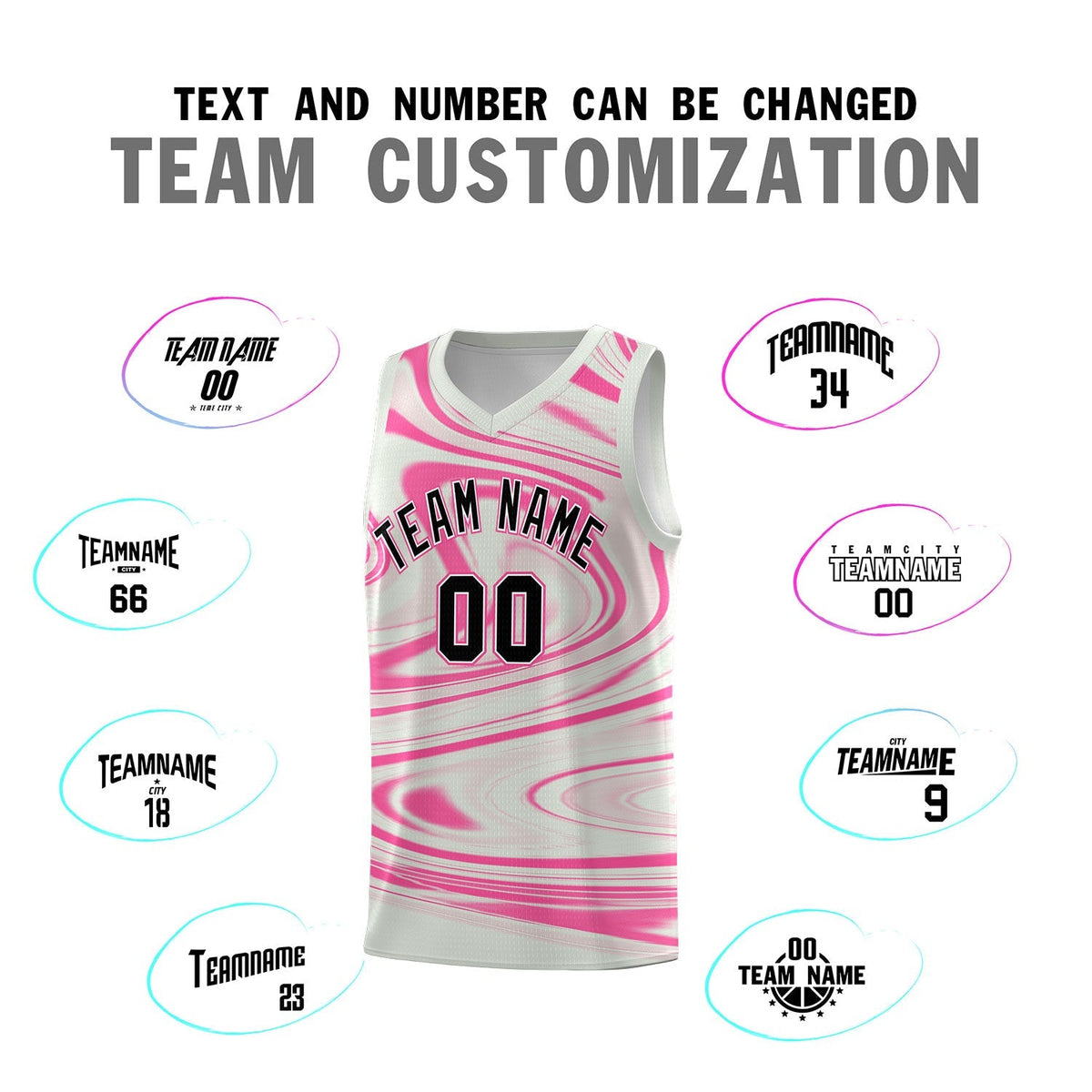 Custom Gray Pink Graffiti Pattern Fluids Style Sports Uniform Basketball Jersey Sets