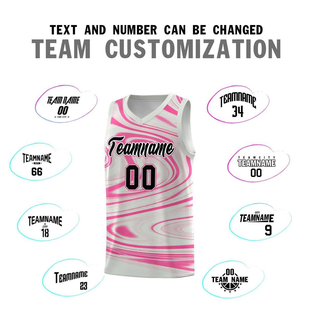 Custom Gray Pink Graffiti Pattern Fluids Style Sports Uniform Basketball Jersey Sets