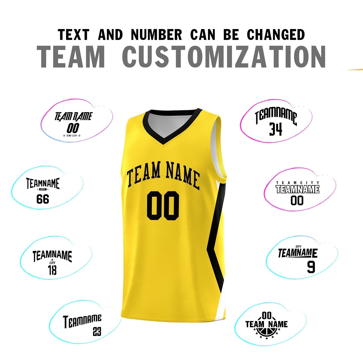 Custom Gold Side Rhombus Graffiti Pattern Sets Basketball Jersey