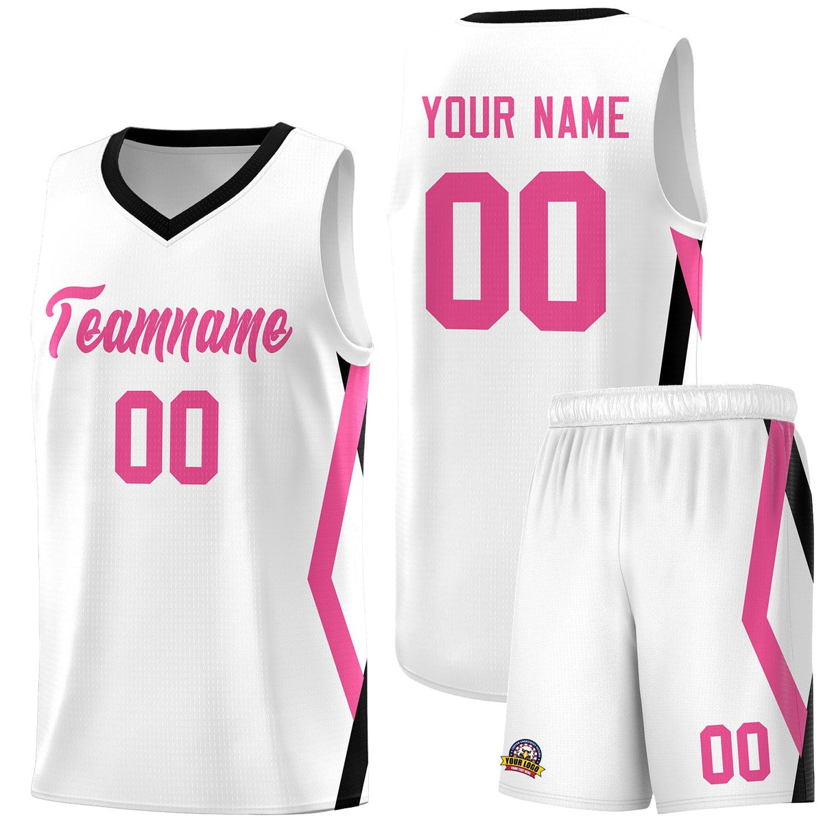 Custom White Side Rhombus Graffiti Pattern Sets Basketball Jersey