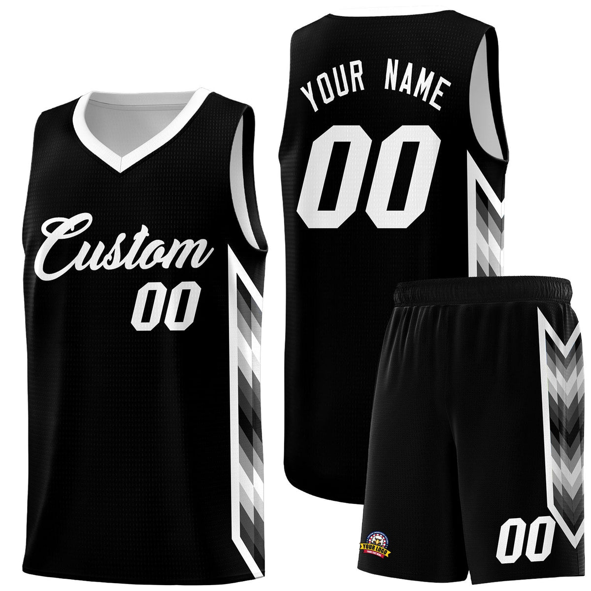 Custom Black Mosaic Gradient Fashion Sports Uniform Basketball Jersey