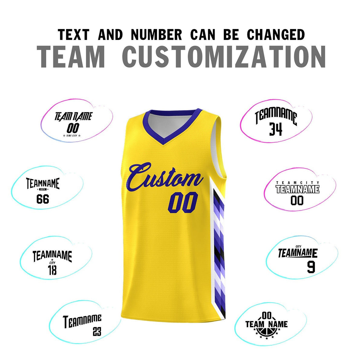 Custom Gold Mosaic Gradient Fashion Sports Uniform Basketball Jersey