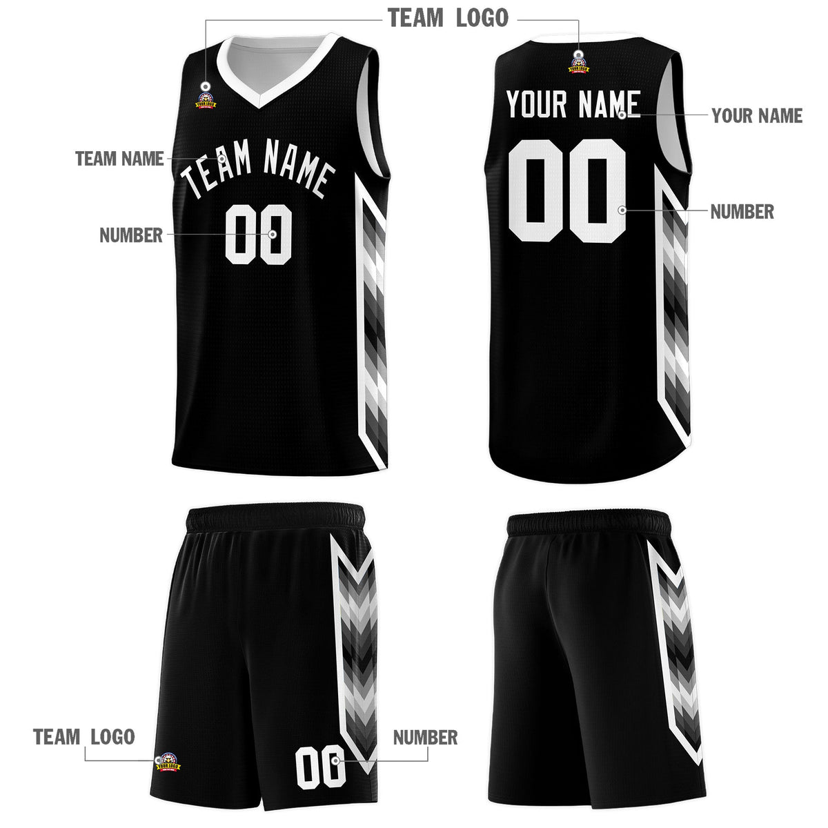 Custom Black Mosaic Gradient Fashion Sports Uniform Basketball Jersey