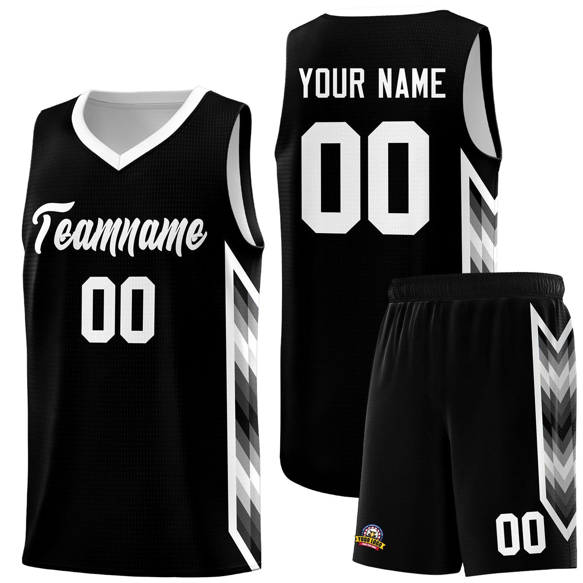 Custom Black Mosaic Gradient Fashion Sports Uniform Basketball Jersey