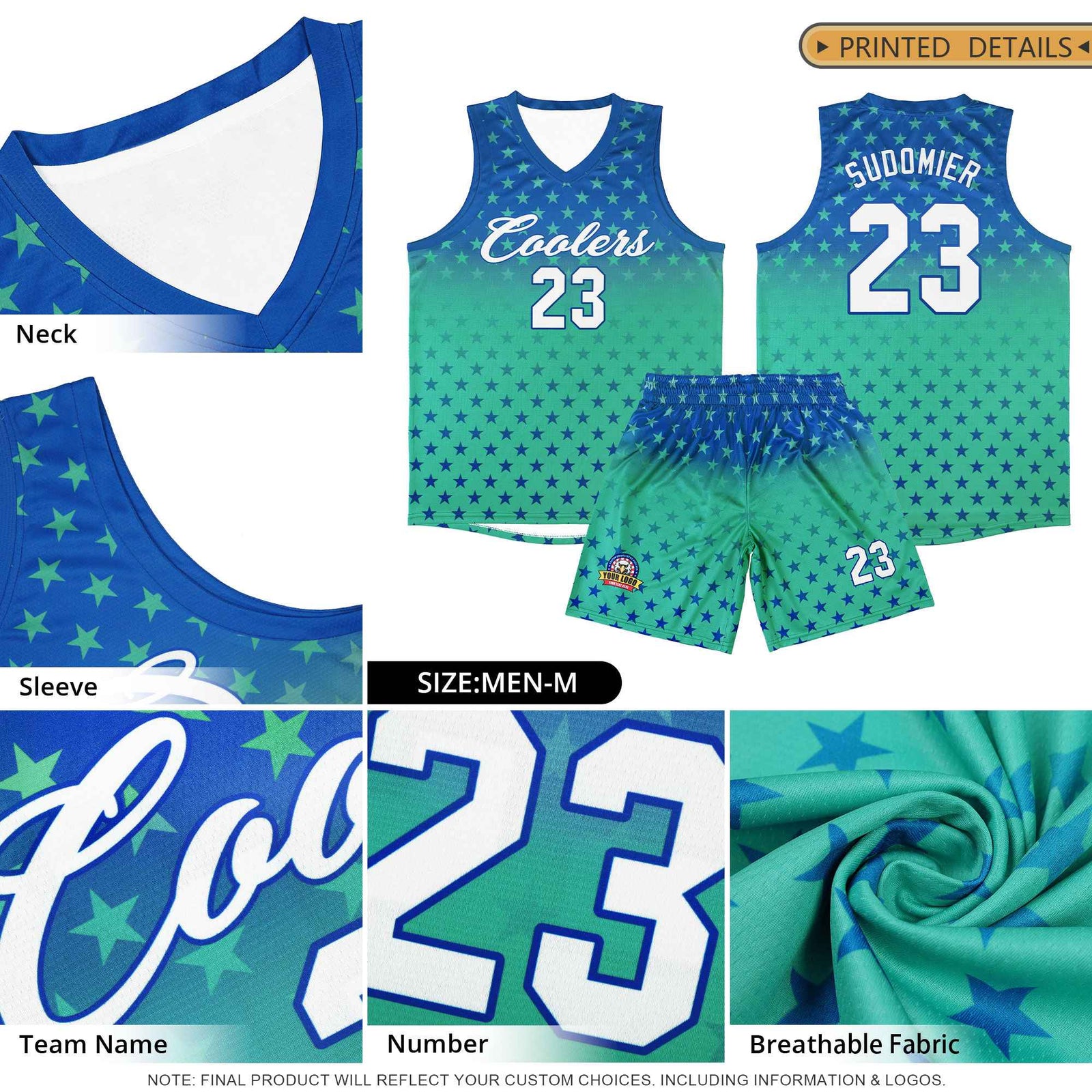 Custom Pink Gold Gradient Start Pattern Basketball Jersey Sets