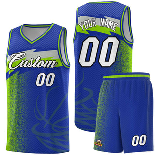 Custom Royal Dot Scatter Graffiti Pattern Sports Uniform Basketball Jersey - Style 1
