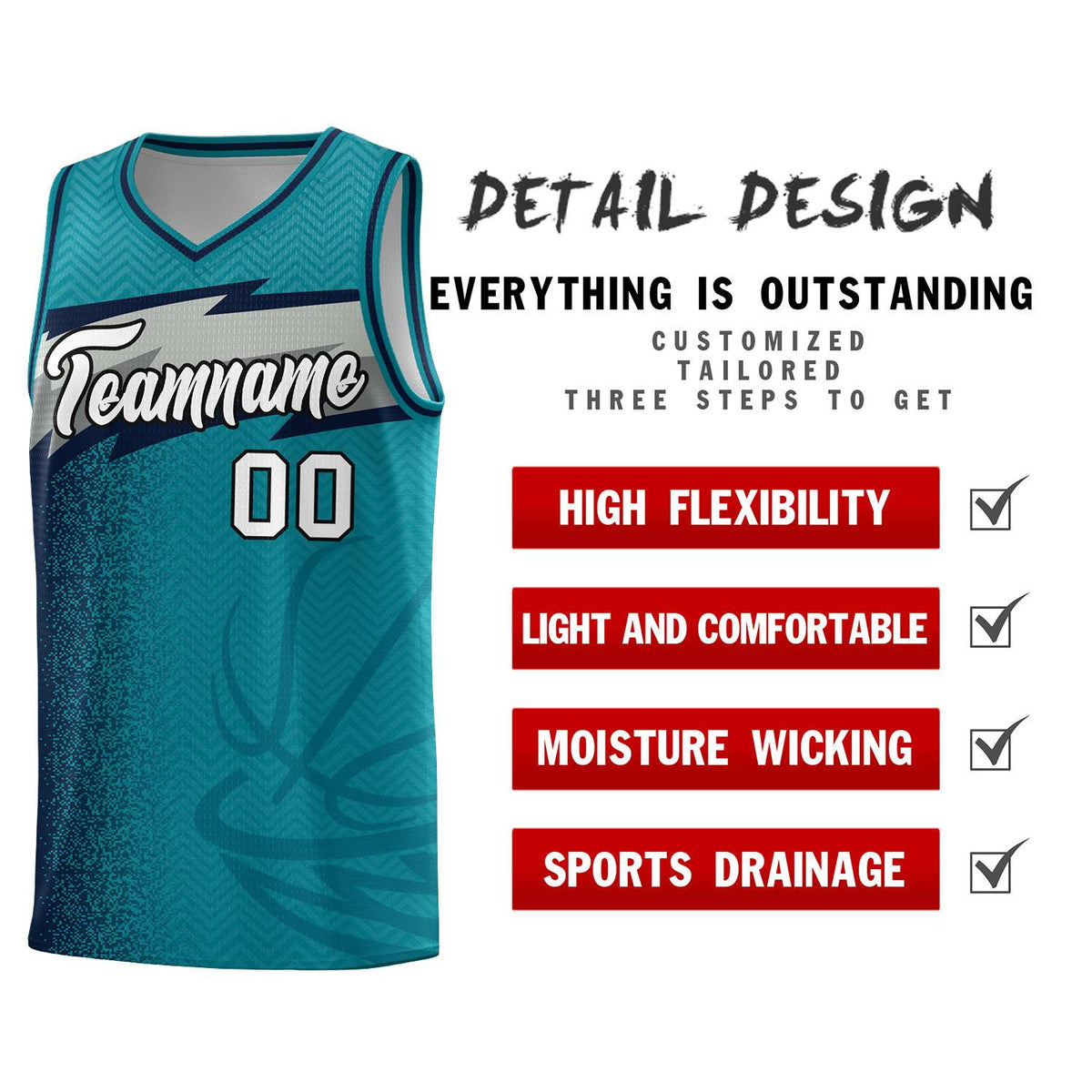 Custom Aqua Dot Scatter Graffiti Pattern Sports Uniform Basketball Jersey