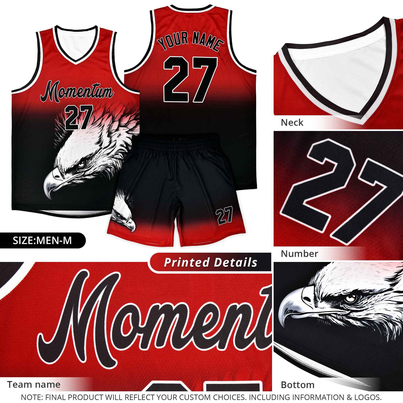Custom Orange Purple Eagle Pattern Graffiti Pattern Sports Uniform Basketball Jersey