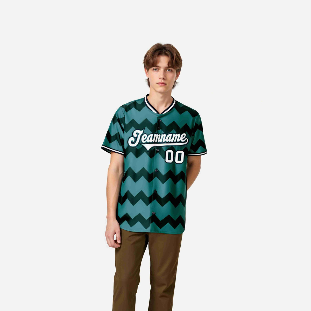 Custom Aqua Navy White Authentic Corrugated Fashion Baseball Jersey