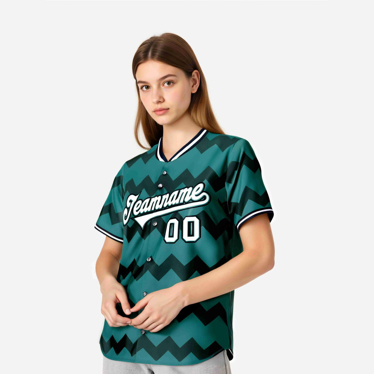 Custom Aqua Navy White Authentic Corrugated Fashion Baseball Jersey