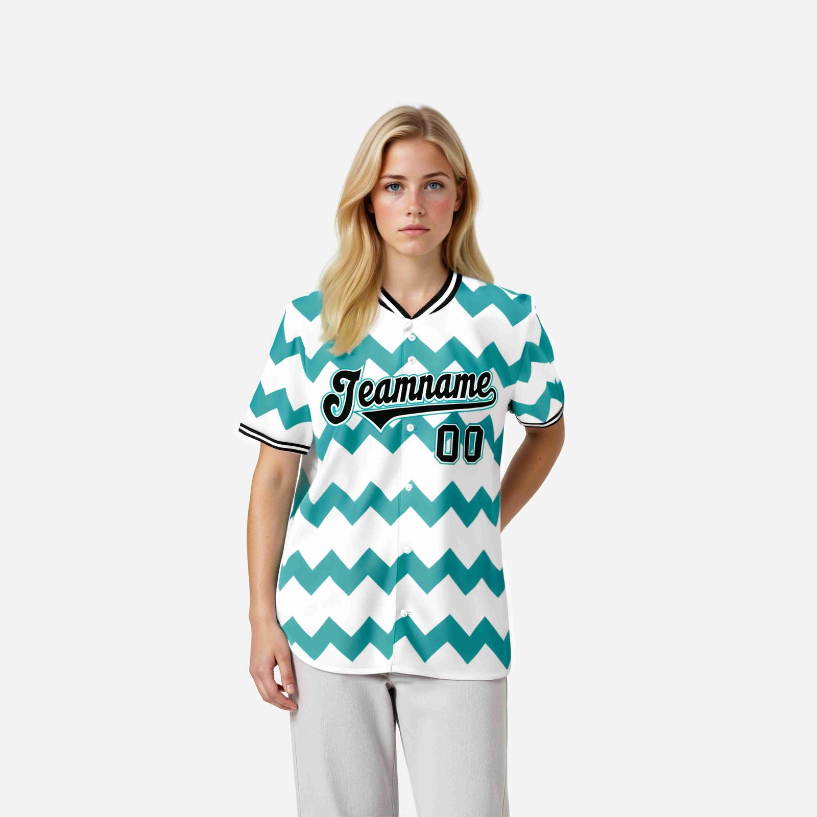 Custom White Black Authentic Corrugated Fashion Baseball Jersey