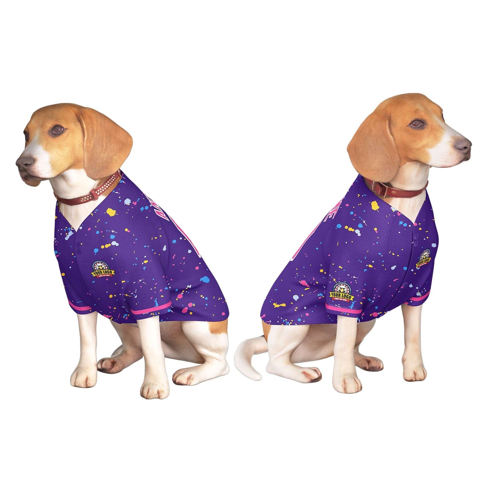 Custom Purple Pink Personalized Splash Graffiti Pattern Dog Jersey