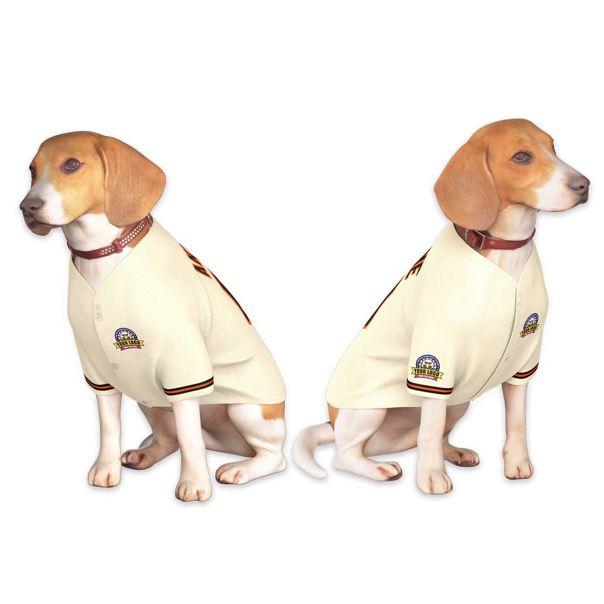 Custom Khaki Black-Orange Classic Style Dog Jersey